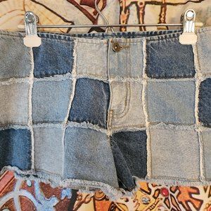 Vintage 90s Zana-di patchwork denim shorts size 7